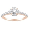 thumbnail image 1 of AFFY Round Cut White Diamond Engagement Band Ring 0.75 cttw In 14K Solid Rose Gold, 1 of 1