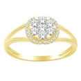 thumbnail image 1 of AFFY Round Cut White Diamond Engagement Band Ring In 14K Solid Yellow Gold (0.5 Cttw), 1 of 1