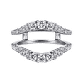 thumbnail image 1 of Round Cut White Diamond Engagement Ring Enhancer - Wedding Ring Jacket - 925 Sterling Silver - Ring Wrap Guard - Stackable Diamond - Aggie Ring Guard, 1 of 1