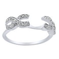 thumbnail image 1 of AFFY Round Cut White Diamond Infinity Style Guard Ring In 14K Solid White Gold (0.25 Ct), 1 of 1