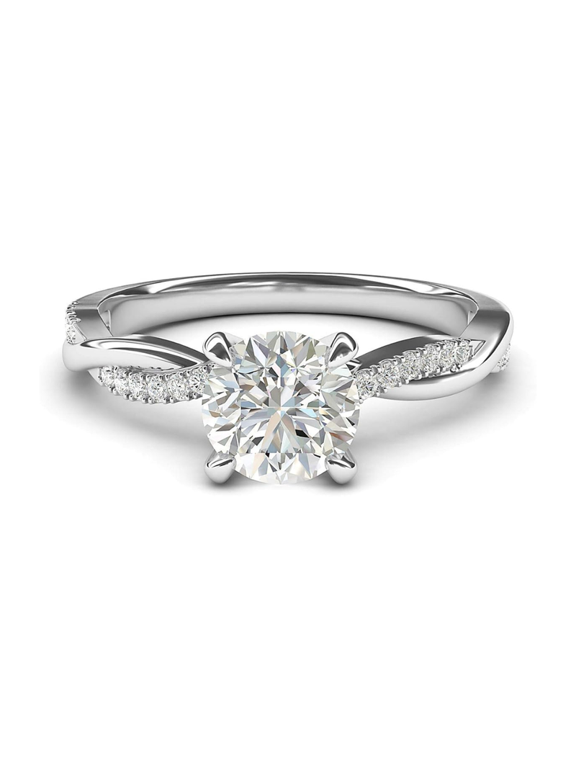 Round Cut White Diamond Solitaire Ring in 925 Sterling Silver - Proposal Engagement Ring For Her - Birthday Gift