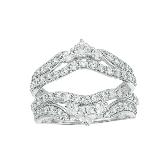Round Cut White Diamond Tiara Ring Enhancer in 925 Sterling Silver - Wedding Wrap Ring Jacket - Ring For Women