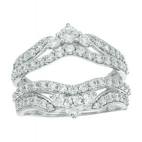 Round Cut White Diamond Tiara Ring Enhancer in 925 Sterling Silver - Wedding Wrap Ring Jacket - Ring For Women