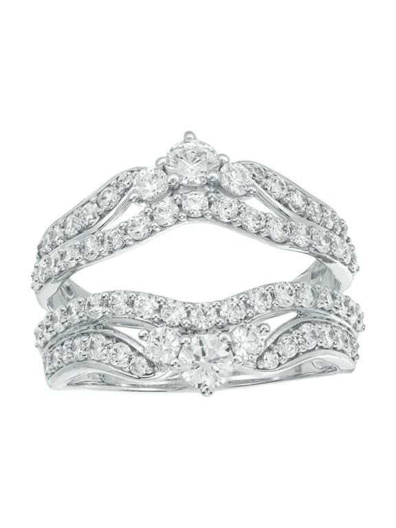 Round Cut White Diamond Tiara Ring Enhancer in 925 Sterling Silver - Wedding Wrap Ring Jacket - Ring For Women