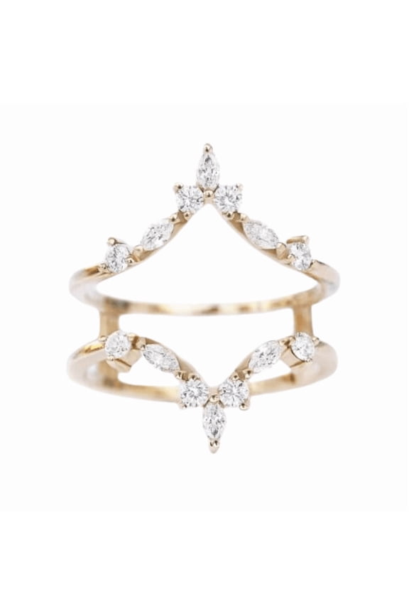 Round Cut White Diamond Wrap Ring Enhancer in 925 Sterling Silver - Engagement Ring Jacket