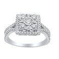 thumbnail image 1 of AFFY Round Cut White Natural Diamond 0.75 Cttw Fashion Engagement Ring In 14K Solid White Gold, 1 of 1