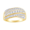 thumbnail image 1 of AFFY Round Cut White Natural Diamond 10k Solid Yellow Gold Crossover Wedding Band Ring (0.5 cttw)-5, 1 of 1