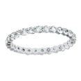 thumbnail image 1 of AFFY Round Cut White Natural Diamond Accent Eternity Band Ring In 14K Solid White Gold (0.87 Cttw), 1 of 1