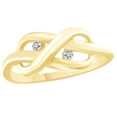 thumbnail image 1 of AFFY Round Cut White Natural Diamond Accent Infinity Knot Ring In 10K Solid Yellow Gold, 1 of 1