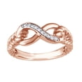 thumbnail image 1 of Round Cut White Natural Diamond Accent Infinity Rope Ring in 14k Rose Gold, 1 of 1