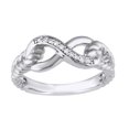 thumbnail image 1 of Round Cut White Natural Diamond Accent Infinity Rope Ring in 14k White Gold, 1 of 1