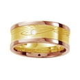 thumbnail image 1 of Round Cut White Natural Diamond Accent Men's Band Ring In 14K Solid Rose Gold (0.02 Cttw), 1 of 1