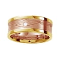 thumbnail image 1 of AFFY Round Cut White Natural Diamond Accent Men's Band Ring In 14K Solid Yellow Gold (0.02 Cttw) By, 1 of 1