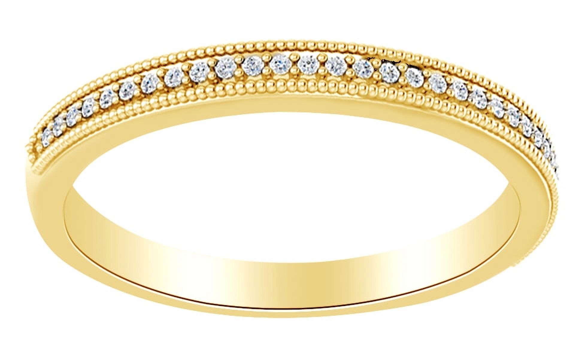 White Cubic Zirconia Swirl Wedding Band Ring - 14K Gold Over Sterling Silver