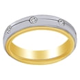thumbnail image 1 of AFFY Round Cut White Natural Diamond Accent Two Tone Band Ring In 14K Yellow Gold Over Sterling Silver, 1 of 1