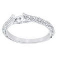 thumbnail image 1 of AFFY Round Cut White Natural Diamond Accented Shank Ring In 14k Solid White Gold (0.5 Ct),Ring Size-4, 1 of 1