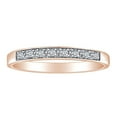 thumbnail image 1 of AFFY Round Cut White Natural Diamond Accents Half Eternity Engagement Wedding Band Ring In 10k Solid Rose Gold Ring Size-7, 1 of 1