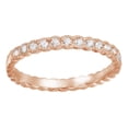 thumbnail image 1 of AFFY Round Cut White Natural Diamond Anniversary Band Ring In 14K Solid Rose Gold (0.33 Ct), Size-7.5 By, 1 of 1