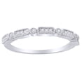 thumbnail image 1 of AFFY Round Cut White Natural Diamond Anniversary Band Ring In 14K Solid White Gold (0.1 Ct), Ring Size-14 By, 1 of 1