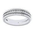 thumbnail image 1 of AFFY Round Cut White Natural Diamond Anniversary Band Ring In 14K Solid White Gold (0.16 Ct), Ring Size-4, 1 of 1