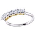 thumbnail image 1 of AFFY Round Cut White Natural Diamond Anniversary Band Ring In 14K Solid White Gold (0.37 Ct), Size-11.5, 1 of 1