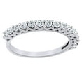 thumbnail image 1 of AFFY Round Cut White Natural Diamond Anniversary Band Ring In 14K Solid White Gold (0.5 Ct), Ring Size-9.5, 1 of 1