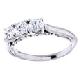 thumbnail image 1 of AFFY Round Cut White Natural Diamond Anniversary Band Ring In 14K Solid White Gold (0.87 Ct), Size-9, 1 of 1