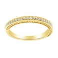 thumbnail image 1 of AFFY Round Cut White Natural Diamond Anniversary Band Ring In 14K Solid Yellow Gold (0.12 Ct), 1 of 1