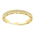 thumbnail image 1 of AFFY Round Cut White Natural Diamond Anniversary Band Ring In 14K Solid Yellow Gold (0.16 Ct), 1 of 1