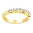 thumbnail image 1 of AFFY Round Cut White Natural Diamond Anniversary Band Ring In 14K Solid Yellow Gold (0.5 Ct), 1 of 1