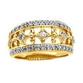 thumbnail image 1 of Round Cut White Natural Diamond Anniversary Wedding Ring In 14K Solid Yellow Gold (0.5 Cttw), 1 of 1