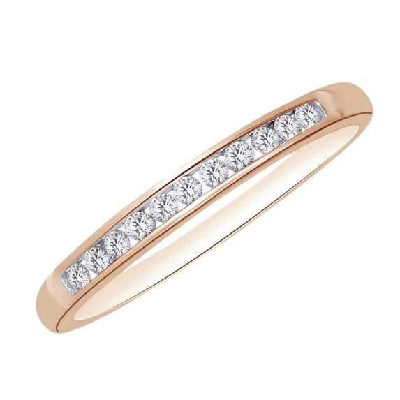 AFFY Round Cut White Natural Diamond Band Ring In 10k Rose Gold (2.00 cttw) Ring Size-5.5