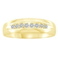 thumbnail image 1 of AFFY Round Cut White Natural Diamond Band Ring In 14K Solid Yellow Gold, 1 of 1