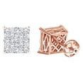 thumbnail image 1 of Round Cut White Natural Diamond Basket Stud Earrings In 14K Solid Rose Gold (1.75 Ct), 1 of 1