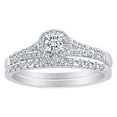 thumbnail image 1 of AFFY Round Cut White Natural Diamond Bridal Ring Set In 10K Solid White Gold (0.5 cttw)-8.5, 1 of 1
