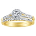 thumbnail image 1 of AFFY Round Cut White Natural Diamond Bridal Ring Set In 10K Solid Yellow Gold (0.5 cttw)-11.5, 1 of 1