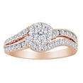 thumbnail image 1 of AFFY Round Cut White Natural Diamond Bypass Fashion Ring In 10k Rose Gold (1 cttw) Ring Size-4.5, 1 of 2