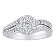 thumbnail image 1 of AFFY Round Cut White Natural Diamond Bypass Fashion Ring In 10k White Gold (1 cttw) Ring Size-5.5, 1 of 2