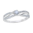thumbnail image 1 of Round Cut White Natural Diamond Bypass Promise Ring in 10k White Gold (0.25 Cttw), 1 of 1