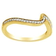 thumbnail image 1 of AFFY Round Cut White Natural Diamond Bypass Style Engagement Ring In 14K Solid Yellow Gold (0.1 Ct), 1 of 1