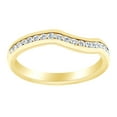 thumbnail image 1 of AFFY Round Cut White Natural Diamond Channel Set Contour Band Ring In 14K Solid Yellow Gold (0.33 Ct) By, 1 of 1