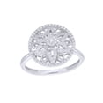 thumbnail image 1 of Round Cut White Natural Diamond Circle Frame Flower Loop Ring in 10k White Gold (0.25 Cttw), 1 of 1