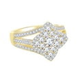 thumbnail image 1 of AFFY Round Cut White Natural Diamond Cluster Flower Engagement Ring In 14k Solid Yellow Gold (0.75 cttw) Ring Size-4.5, 1 of 1