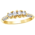 thumbnail image 1 of Round Cut White Natural Diamond Cluster Four Stone Ring in 10k Yellow Gold (0.33 Cttw), 1 of 1