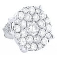 thumbnail image 1 of AFFY Round Cut White Natural Diamond Cluster Single Stud Earring In 18K Solid White Gold (2 Ct), 1 of 1