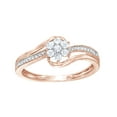 thumbnail image 1 of Round Cut White Natural Diamond Cluster Split Shank Ring in 10k Rose Gold (0.25 Cttw), 1 of 1