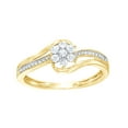 thumbnail image 1 of Round Cut White Natural Diamond Cluster Split Shank Ring in 10k Yellow Gold (0.25 Cttw), 1 of 1