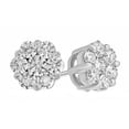 thumbnail image 1 of AFFY Round Cut White Natural Diamond Cluster Stud Earrings In 14K Solid White Gold (0.5 Ct), 1 of 1