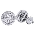 thumbnail image 1 of AFFY Round Cut White Natural Diamond Cluster Stud Earrings In 14K Solid White Gold (1.46 Ct), 1 of 1