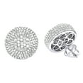 thumbnail image 1 of AFFY Round Cut White Natural Diamond Cluster Stud Earrings In 14K Solid White Gold (2.3 Ct), 1 of 1